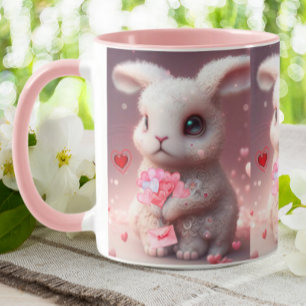 Niedliches Valentinabinerhasen mit Personalisierte Tasse