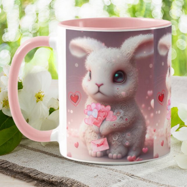 Niedliches Valentinabinerhasen mit Personalisierte Tasse (Von Creator hochgeladen)