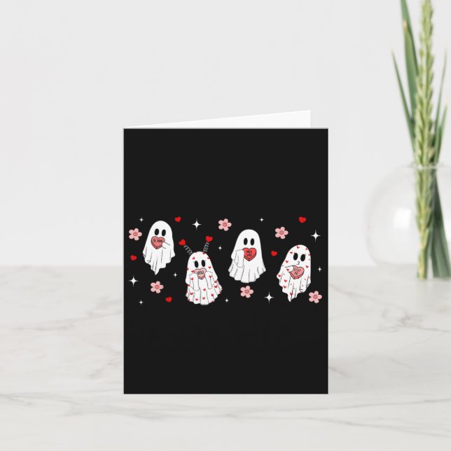 Niedliches Valentine Ghost Candy Herz wird mein Go Karte (Vorderseite)