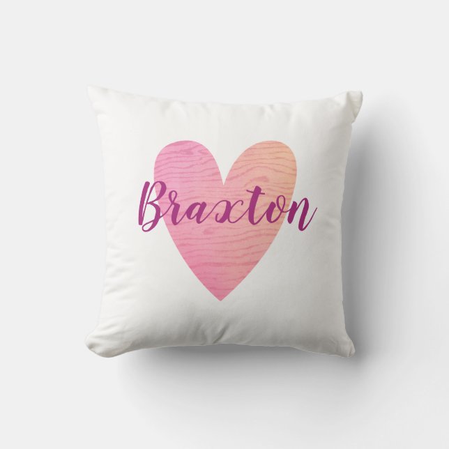 Niedliches Valentine Rosa Herz Kissen (Vorderseite)