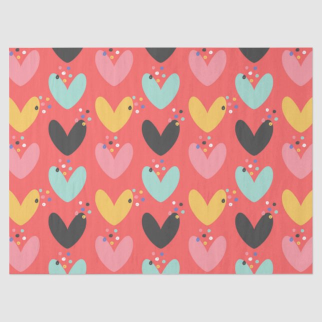 Niedliches Valentinisches Herzmuster Seidenpapier (Vorderseite)