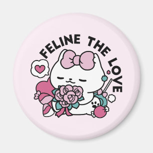 Niedliches Valentinisches Katzendesign - Feline th Magnet