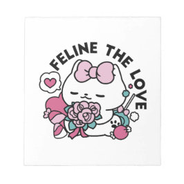Niedliches Valentinisches Katzendesign - Feline th Notizblock