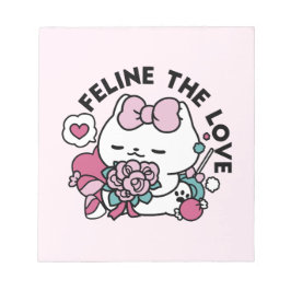 Niedliches Valentinisches Katzendesign - Feline th Notizblock
