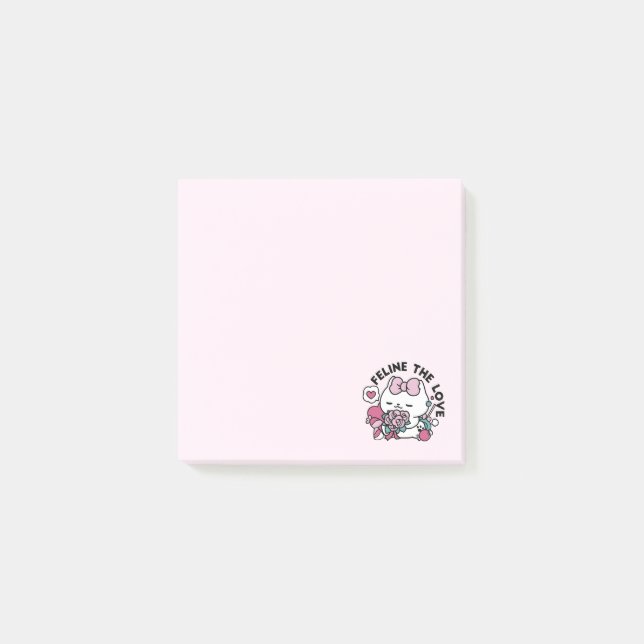 Niedliches Valentinisches Katzendesign - Feline th Post-it Klebezettel (Vorderseite)