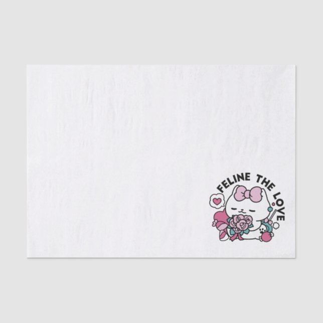 Niedliches Valentinisches Katzendesign - Feline th Seidenpapier (Vorderseite)