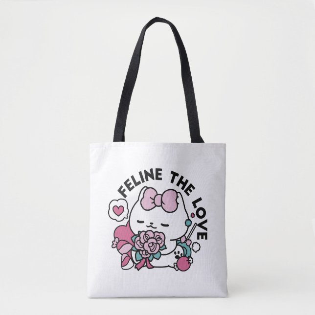 Niedliches Valentinisches Katzendesign - Feline th Tasche (Vorderseite)