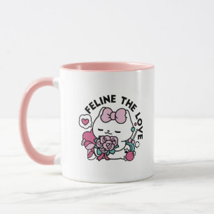 Niedliches Valentinisches Katzendesign - Feline th Tasse