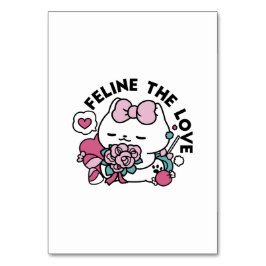 Niedliches Valentinisches Katzendesign - Feline th Tischnummer