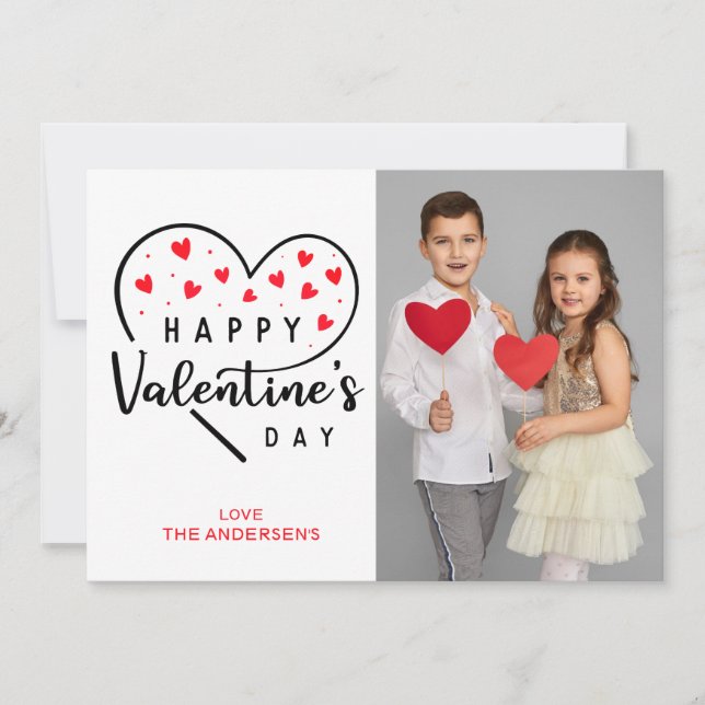 Niedliches Valentinstag Herz Feiertagskarte (Vorderseite)