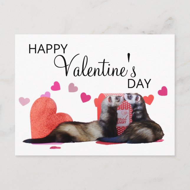 Niedliches Valentinstag Herz Feiertagspostkarte (Vorderseite)