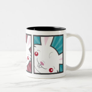 Niedliches Vampire-Häschen-Kaninchen (weißes) Zweifarbige Tasse
