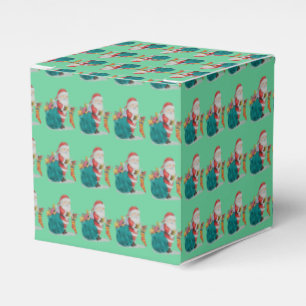 niedliches Vaterweihnachten mit Geschenken und Geschenkschachtel