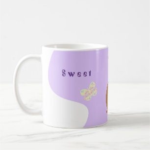 Niedliches Vektorbraun in rosa Farben Kaffeetasse