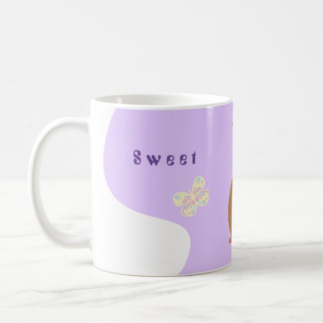 Niedliches Vektorbraun in rosa Farben Kaffeetasse (Links)