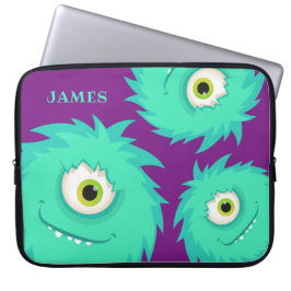 Niedliches verschwommenes Monster Lila Laptopschutzhülle