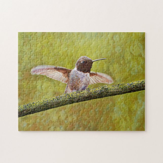 Niedliches vertrautes Hummingbird Art Puzzle (Horizontal)