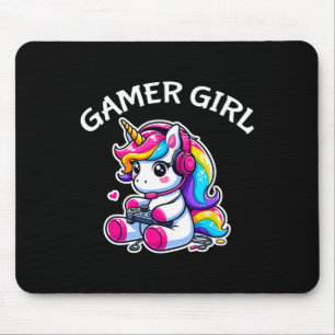 Niedliches Videospiel Gaming Unicorn Gamer Girl 1 Mousepad