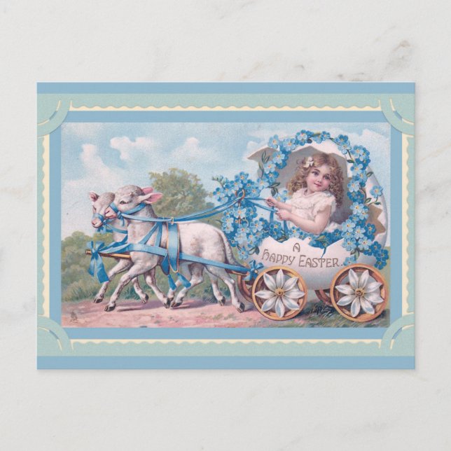 Niedliches Vintag Happy Ostereier Postkarte (Vorderseite)