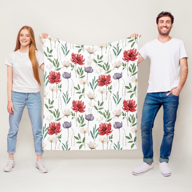 Niedliches Vintag Inspiriert Blumenmuster Fleecedecke (Beispiel)