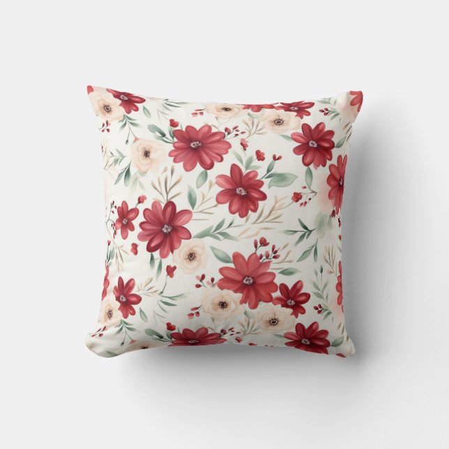 Niedliches Vintag Inspiriert Blumenmuster Kissen (Vorderseite)