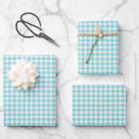 Niedliches Vintages Aqua Blue Gingham Kariertes Mu