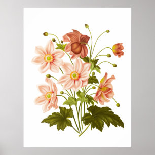 Niedliches Vintages Blumenmoster Poster