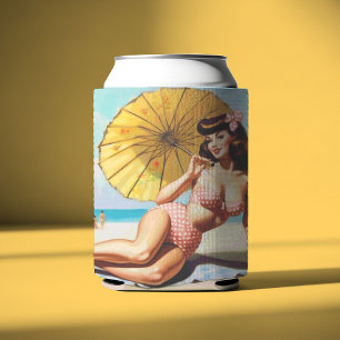 Niedliches Vintages Button im Sommer Dosenkühler