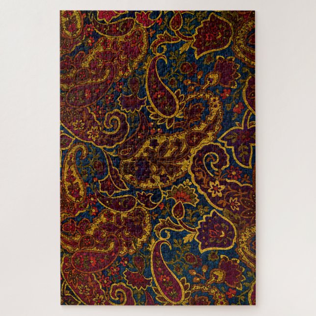 Niedliches Vintages dunkelbraunes Paisley-Design (Vertikal)
