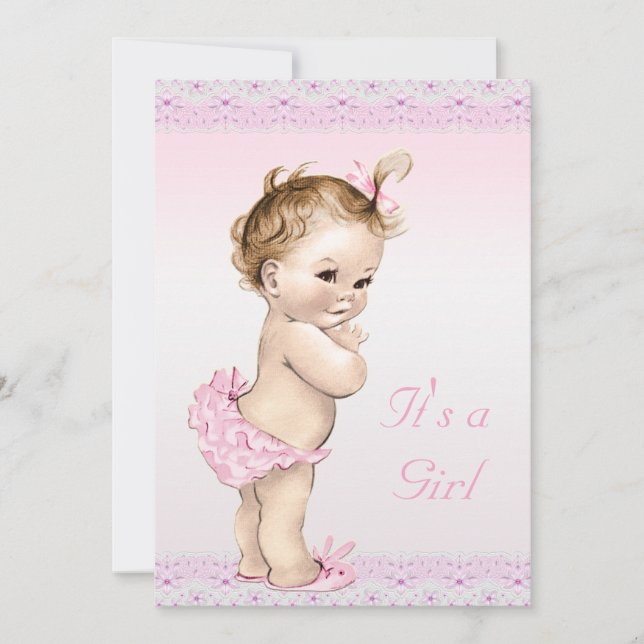 Niedliches Vintages Einladung (Vorderseite)