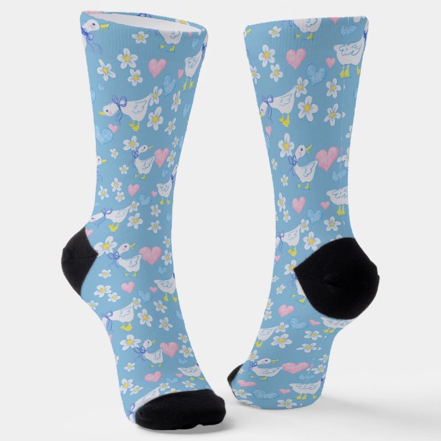 Niedliches Vintages Gänsemuster Socken (Gewinkelt)