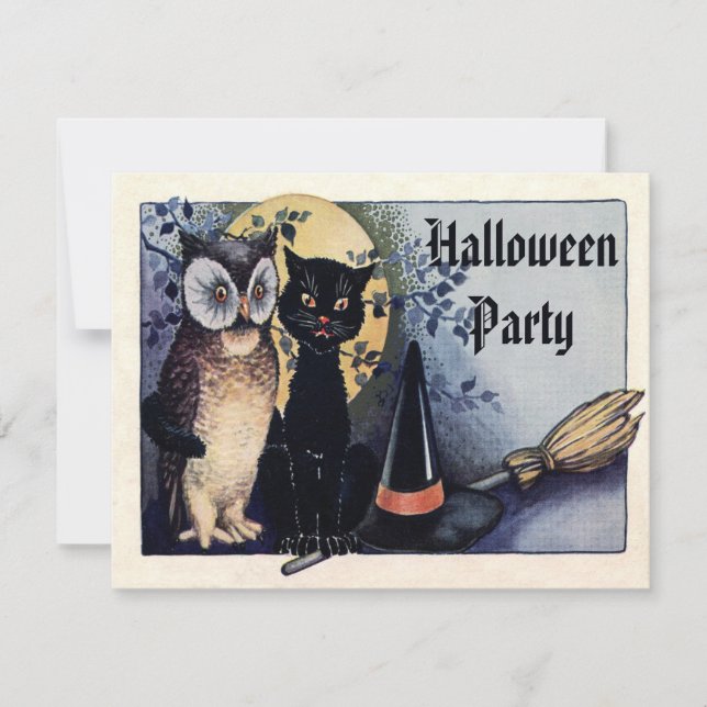 Niedliches Vintages Halloween-Party für Schale und Einladung (Vorderseite)