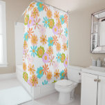 Niedliches Vintages Hippie Blume Muster Duschvorhang<br><div class="desc">Vintager Retro Hippie Blume Muster Duschvorhang</div>