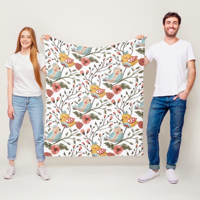 Niedliches Vintages Inspiriertes Muster Fleecedecke (Beispiel)