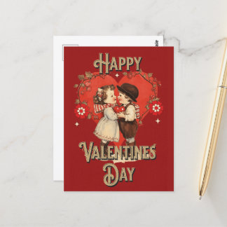 Niedliches Vintages Kind Valentine Postkarte