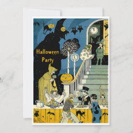 Niedliches Vintages KinderHalloween-Party Einladung