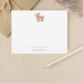 Niedliches Vintages Kindermädchen Flat Vielen Dank Dankeskarte