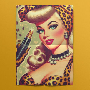 Niedliches Vintages Leopard Print Girl Seidenpapier