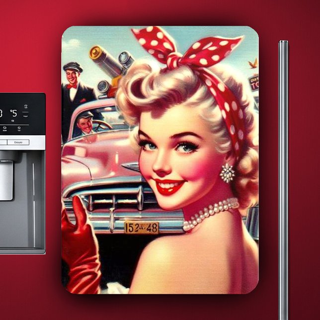 Niedliches Vintages Mädchen der 50er Jahre Magnet (Von Creator hochgeladen)