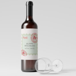 Niedliches Vintages Mail-Urlaubsweinetikett Weinetikett