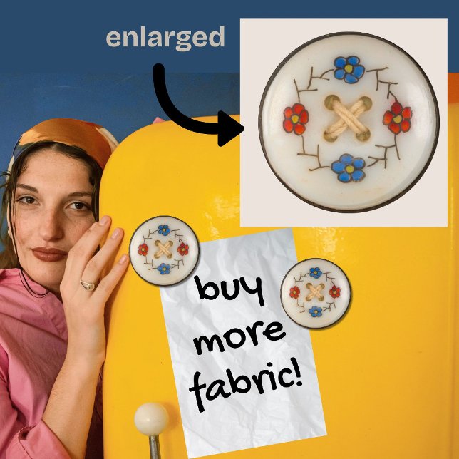 Niedliches Vintages Nähen Magnet (A cute vintage sewing button magnet! Choice of sizes available.)