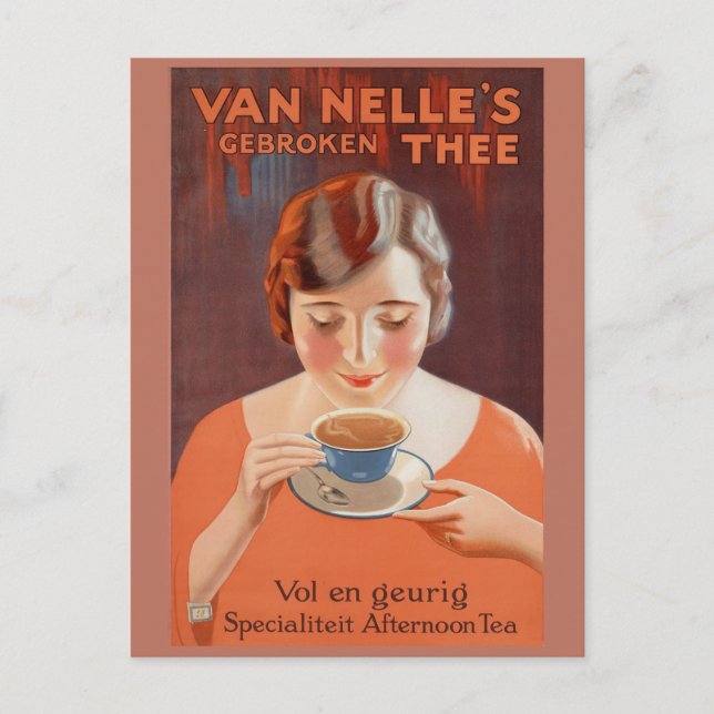 Niedliches Vintages niederländisches Hot Tee Niede Postkarte (Vorderseite)