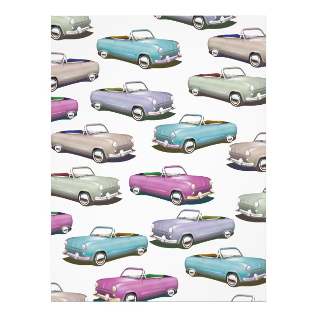 Niedliches Vintages Oldtimer-Muster Fotodruck (Vorne)
