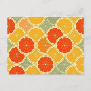 Niedliches Vintages Orange Limon Grapefruits Zitru Postkarte