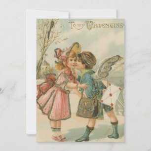Niedliches Vintages Paar Valentine Feiertagskarte
