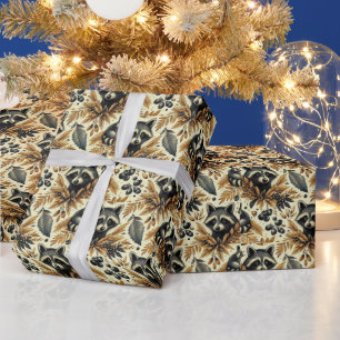 Niedliches Vintages Racoon Muster Geschenkpapier