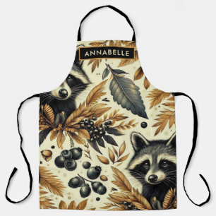 Niedliches Vintages Racoon Muster Schürze