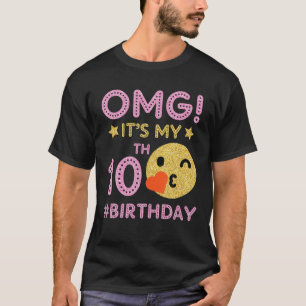 Niedliches Vintages Retro-Emotion-Gesicht OMG Es i T-Shirt
