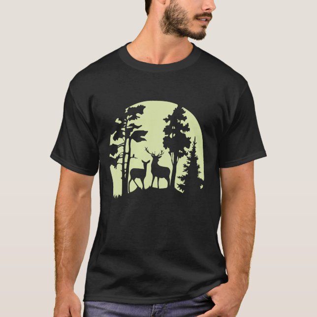 Niedliches Vintages Shirt der Hirschjagd (Vorderseite)