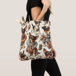 Niedliches Vintages Spielzeug Fox Terrier Nahtlos Tasche